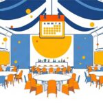 会社の宴会の日程を決めるイメージ