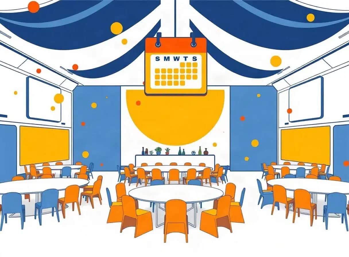 会社の宴会の日程を決めるイメージ