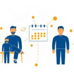 3社の関係者が1つの日程に集まるイメージ