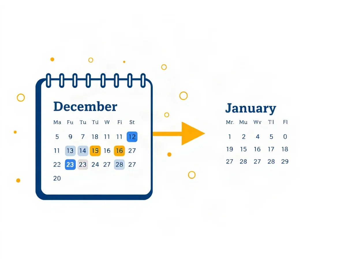12月中に1月の予定を決める流れのイメージ