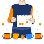 新年会の幹事が年明けの日程を押さえるイメージ