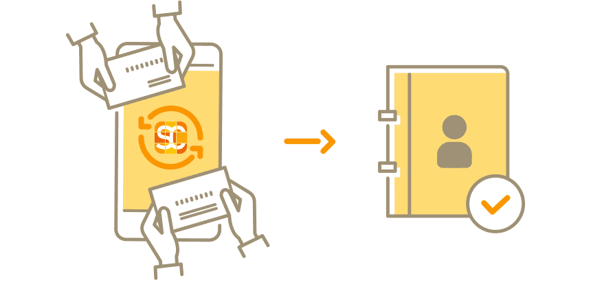 オンライン名刺交換がURL不要で一瞬で可能に。交換した名刺はアドレス帳に自動で登録。